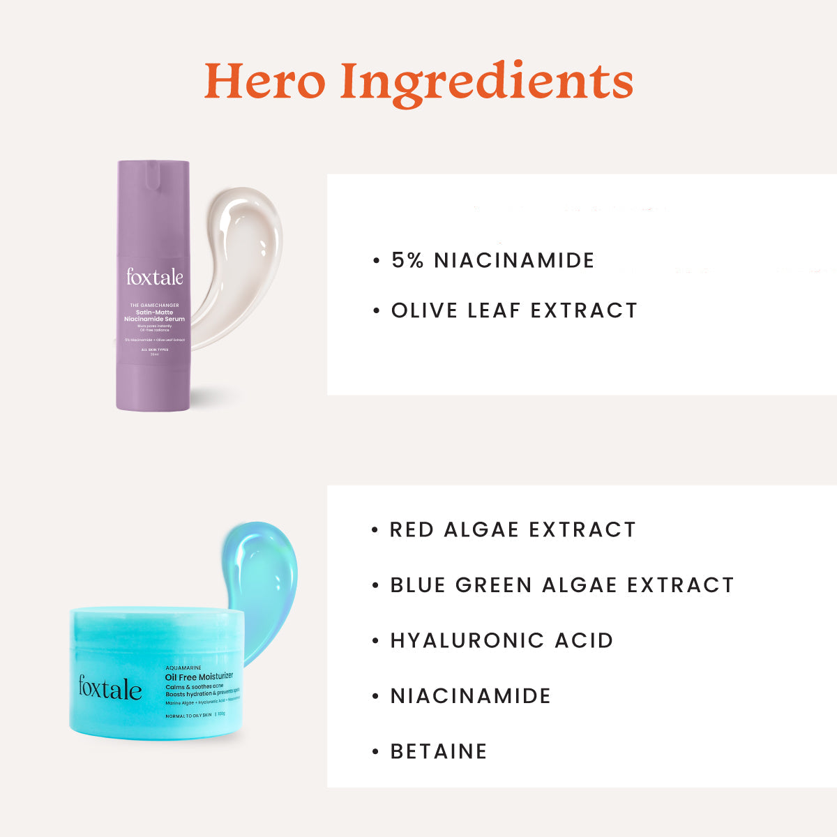 Foxtale Oil Free Brightening Duo 5% Niacinamide Brightening Serum + Oil Free Moisturizer - Image 3 - Buy from Indicrest