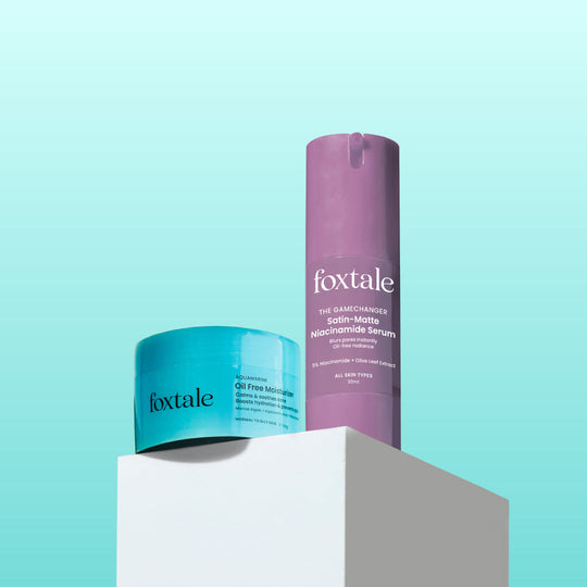 Foxtale Oil Free Brightening Duo 5% Niacinamide Brightening Serum + Oil Free Moisturizer - Buy from Indicrest