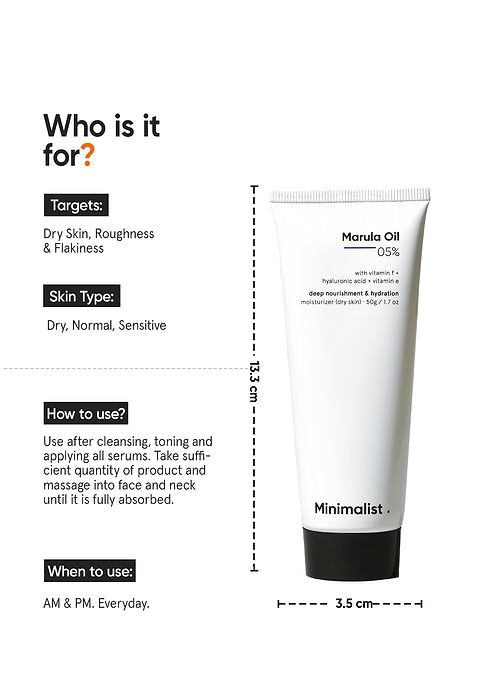 Minimalist Marula Oil 5% Face Moisturizer For Deep &amp; Intense Moisturization. Treats Dryness, Roughness and Flakiness, 30g - Image 4 - Buy from Indicrest