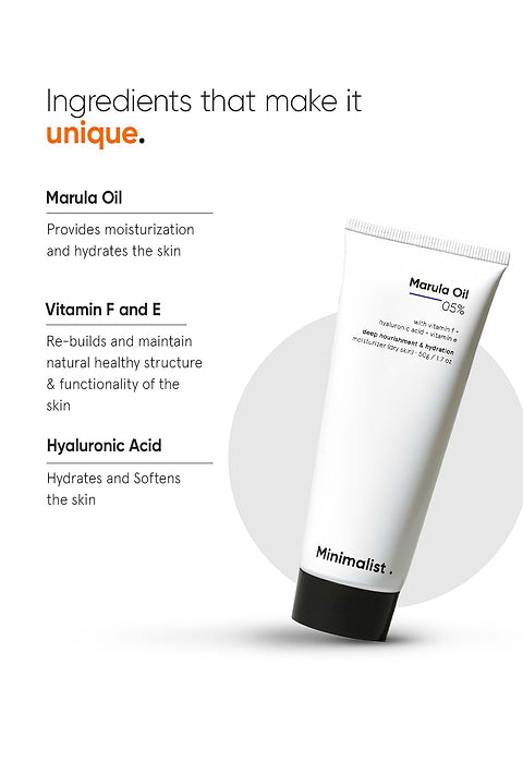 Minimalist Marula Oil 5% Face Moisturizer For Deep &amp; Intense Moisturization. Treats Dryness, Roughness and Flakiness, 50g - Image 5 - Buy from Indicrest