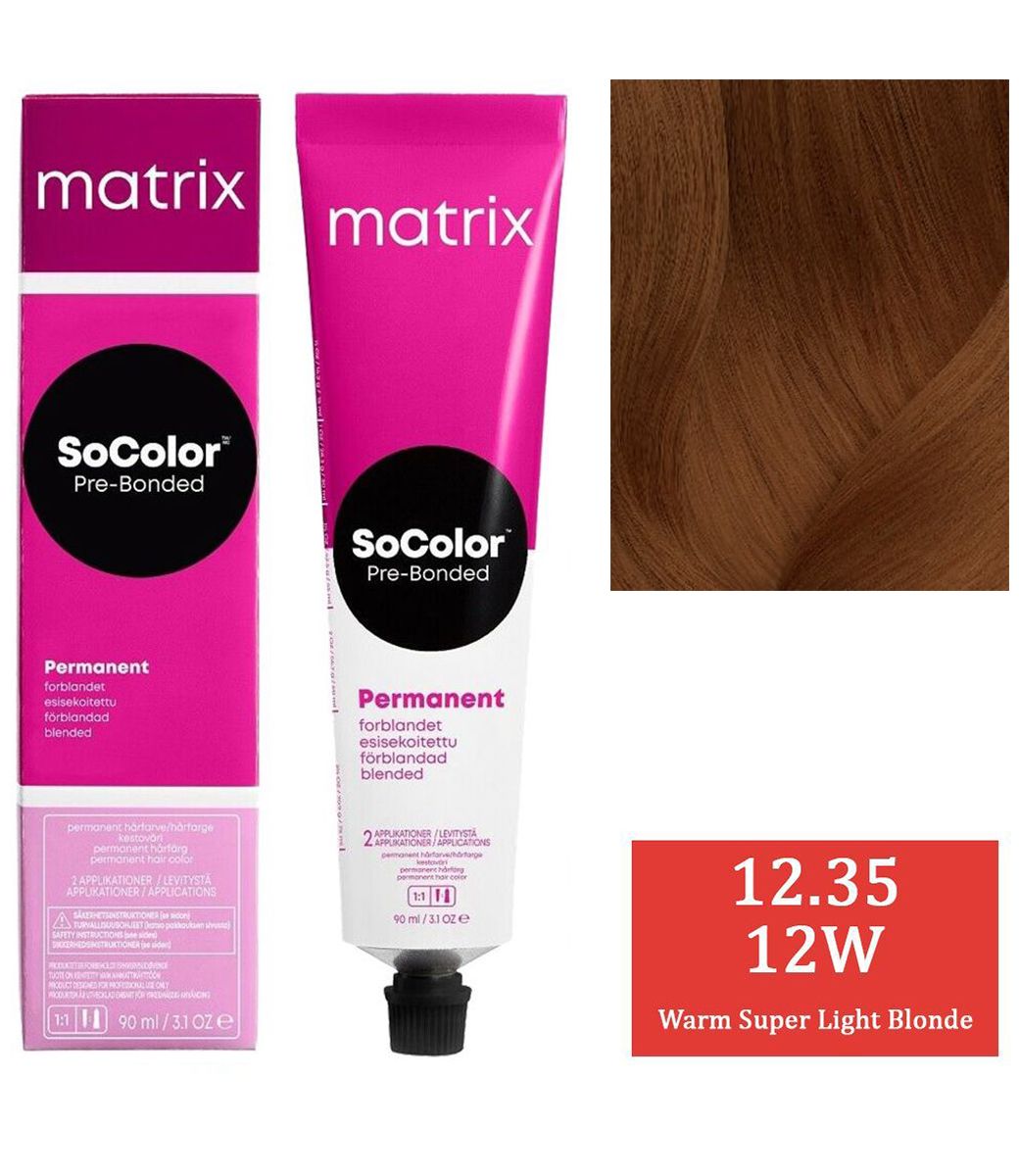 Matrix SoColor 12.35 - 12W (Warm Super Light Blonde) - (90ml) - Indicrest
