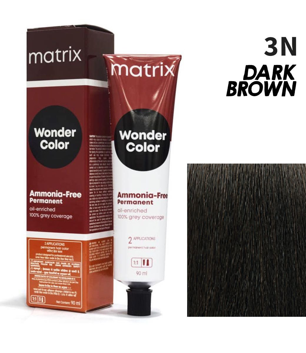 Matrix Wonder Color Ammonia Free Permanent Hair Color - 3N - Dark Brown - (90ml) - Indicrest