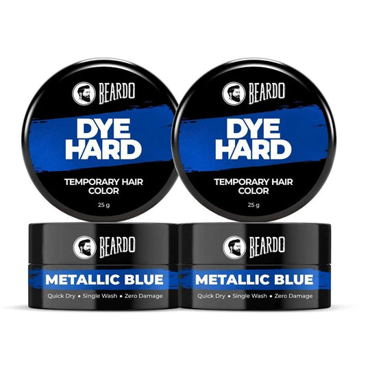 Beardo Dye Hard Temporary Hair Color Metallic Blue, Pack of 2 - Buy from Indicrest