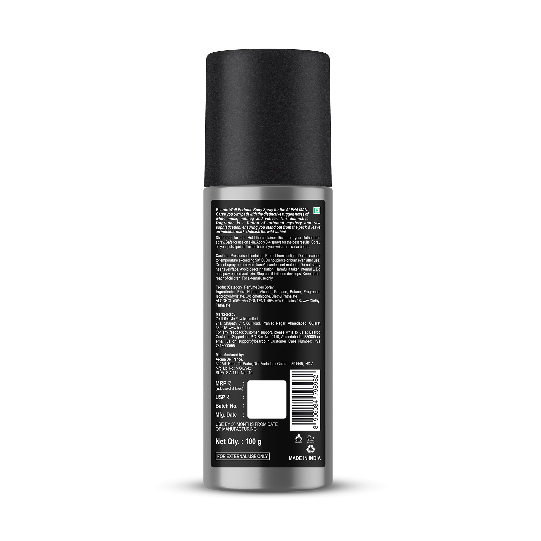 Beardo Wolf Perfume Deo Spray 150ml - Image 7 - Buy from Indicrest