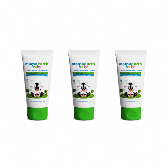 Mamaearth Milky Soft Face Cream With Murumuru Butter for Babies, Pack of 3 X 60g - Buy from Indicrest