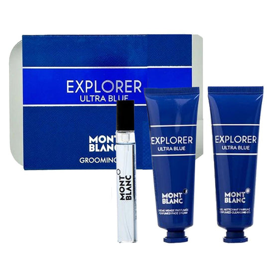 Montblanc Explorer Ultra Blue Grooming Kit (7.5ml + 30ml + 30ml) Buy at Indicrest