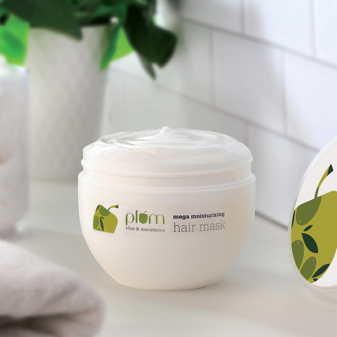 Plum Olive & Macadamia Mega Moisturizing Hair Mask | Repairs Damage | Smoothens Hair, 250g