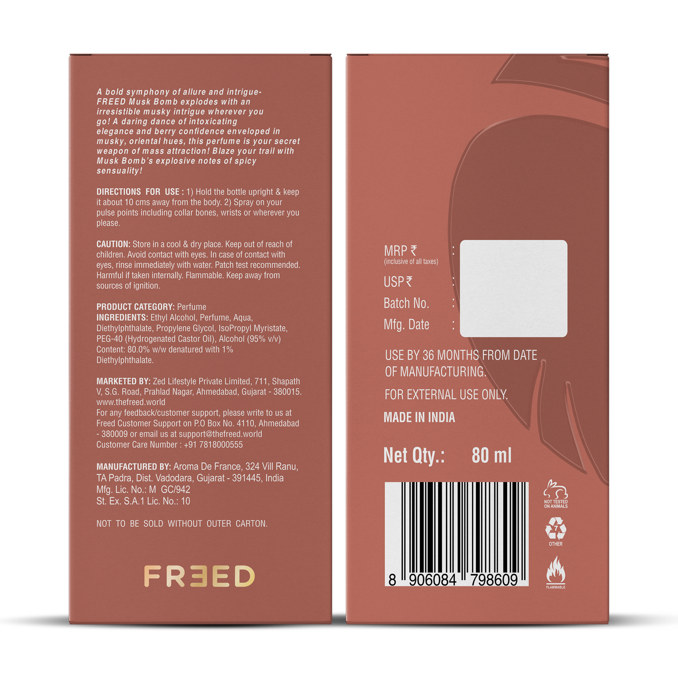 Beardo Freed Musk Bomb Eau De Parfum Intense 80ml - Image 7 - Buy from Indicrest