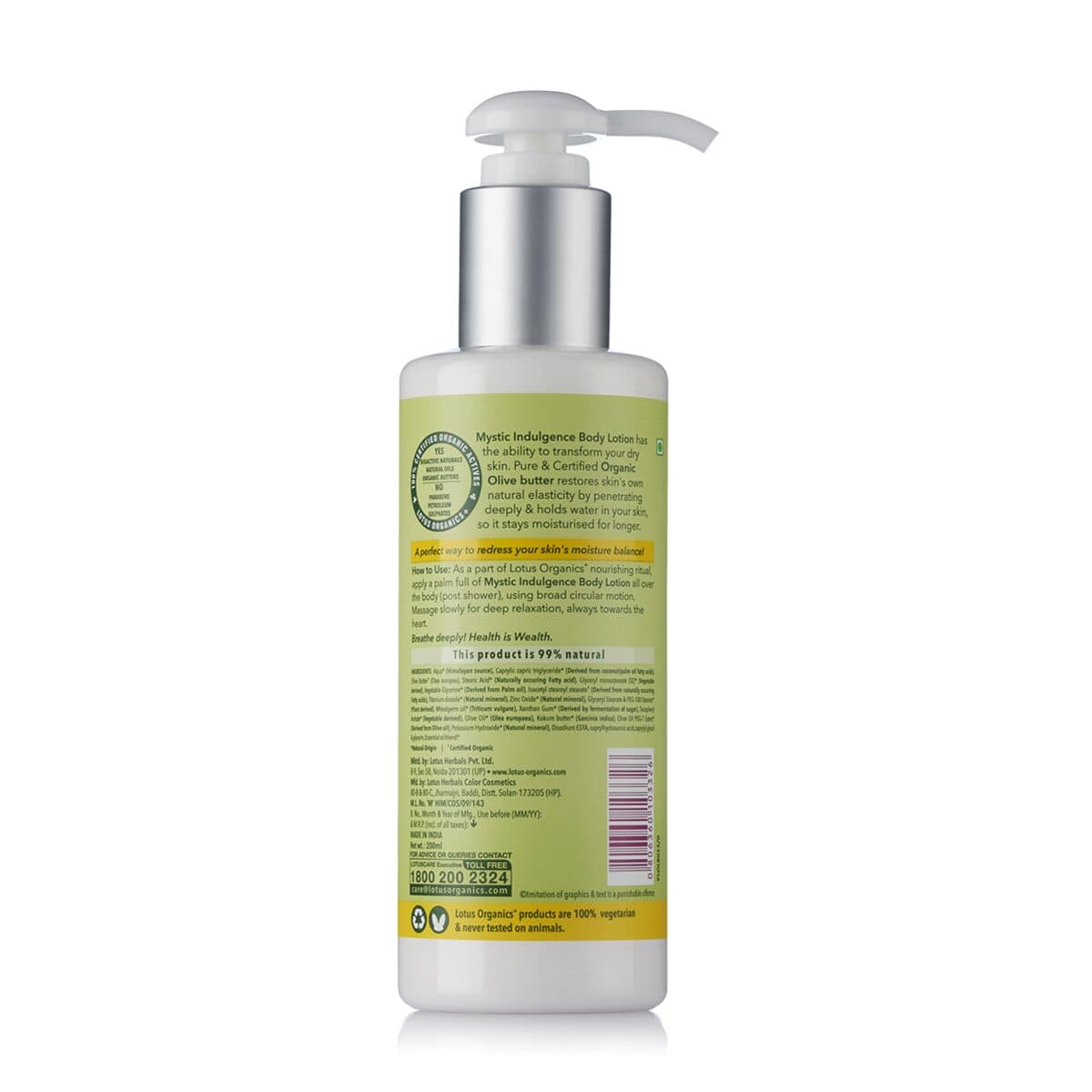 Lotus Herbals Organics+ Body Brightening Indulgence Set, Mystic Indulgence Body Lotion 200mlPrecious Brightening Creme 50g