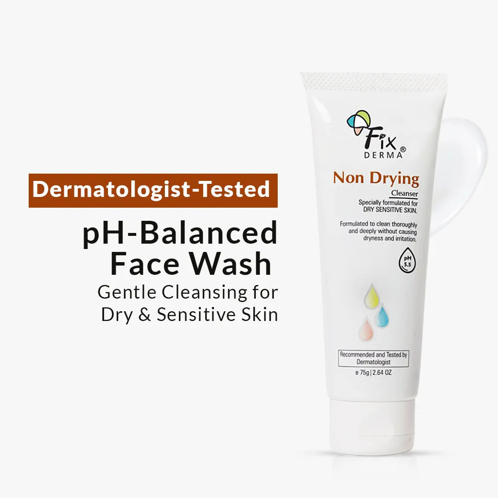 Fixderma Non-Drying Cleanser - Face wash for Dry Skin | A pH-Balanced Solution for Gentle yet Effective Cleansing, 60g - Buy from Indicrest