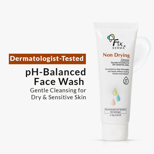 Fixderma Non-Drying Cleanser - Face wash for Dry Skin | A pH-Balanced Solution for Gentle yet Effective Cleansing, 60g - Buy from Indicrest