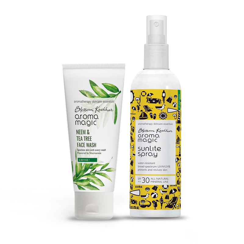 Aroma Magic Neem & Tea Tree Face Wash with Sunlite Spray combo, 150g - Buy from Indicrest