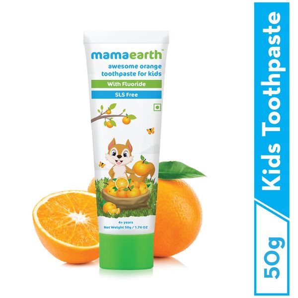 Natural Orange Flavor Kids Toothpaste by Mamaearth

