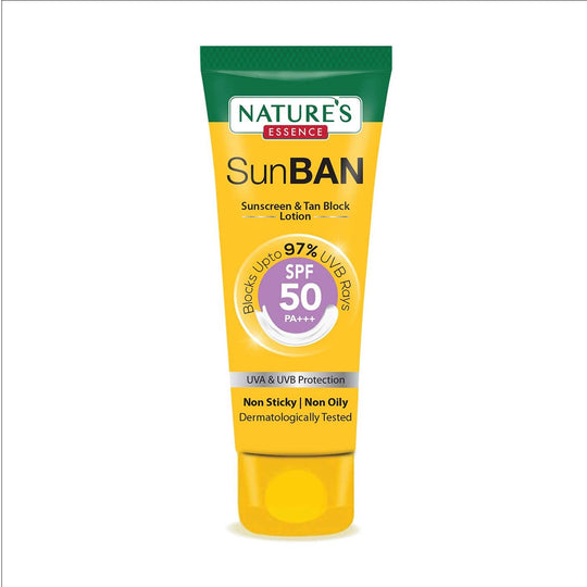 Nature's Essence Sunban Suncreen & Tan Block Lotion SPF 50 PA+++ | 60ml Buy at Indicrest