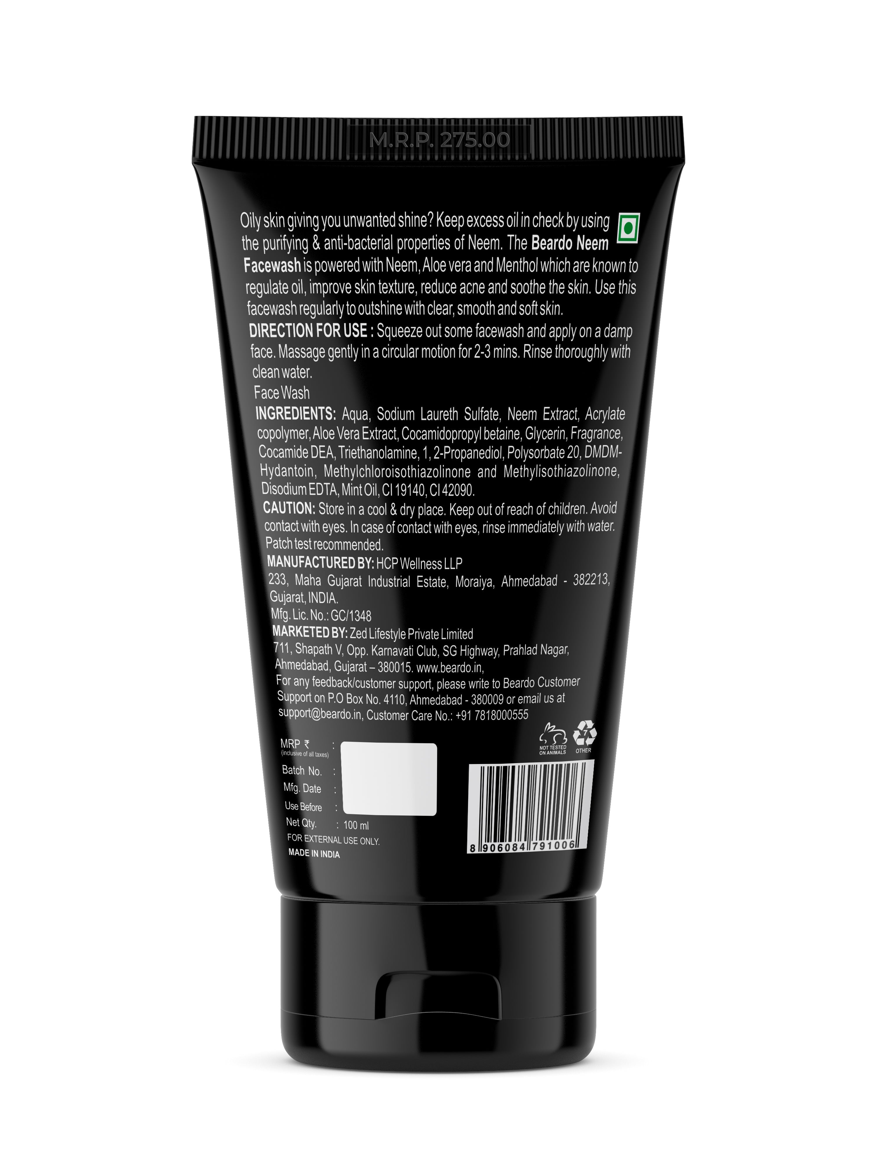 Beardo Neem Facewash for Men, 100ml - Image 9 - Buy from Indicrest