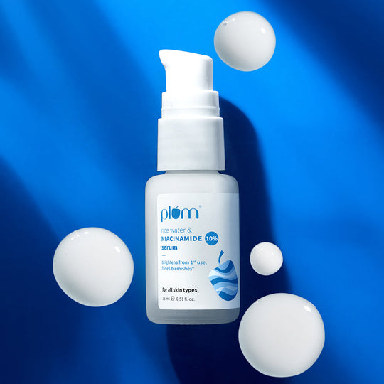 Plum 10% Niacinamide & Rice Water Brightening Face Serum | Brightens From 1st Use | 2X Instant Hydration | Dermat-Tested, 15ml Buy at Indicrest