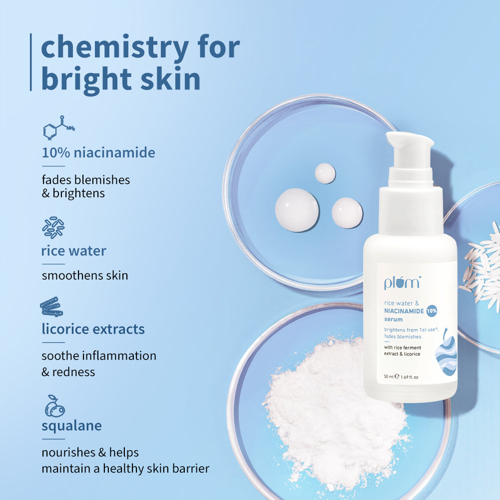 10% Niacinamide Face Serum with Rice Water (50 ml) - Pack of 2