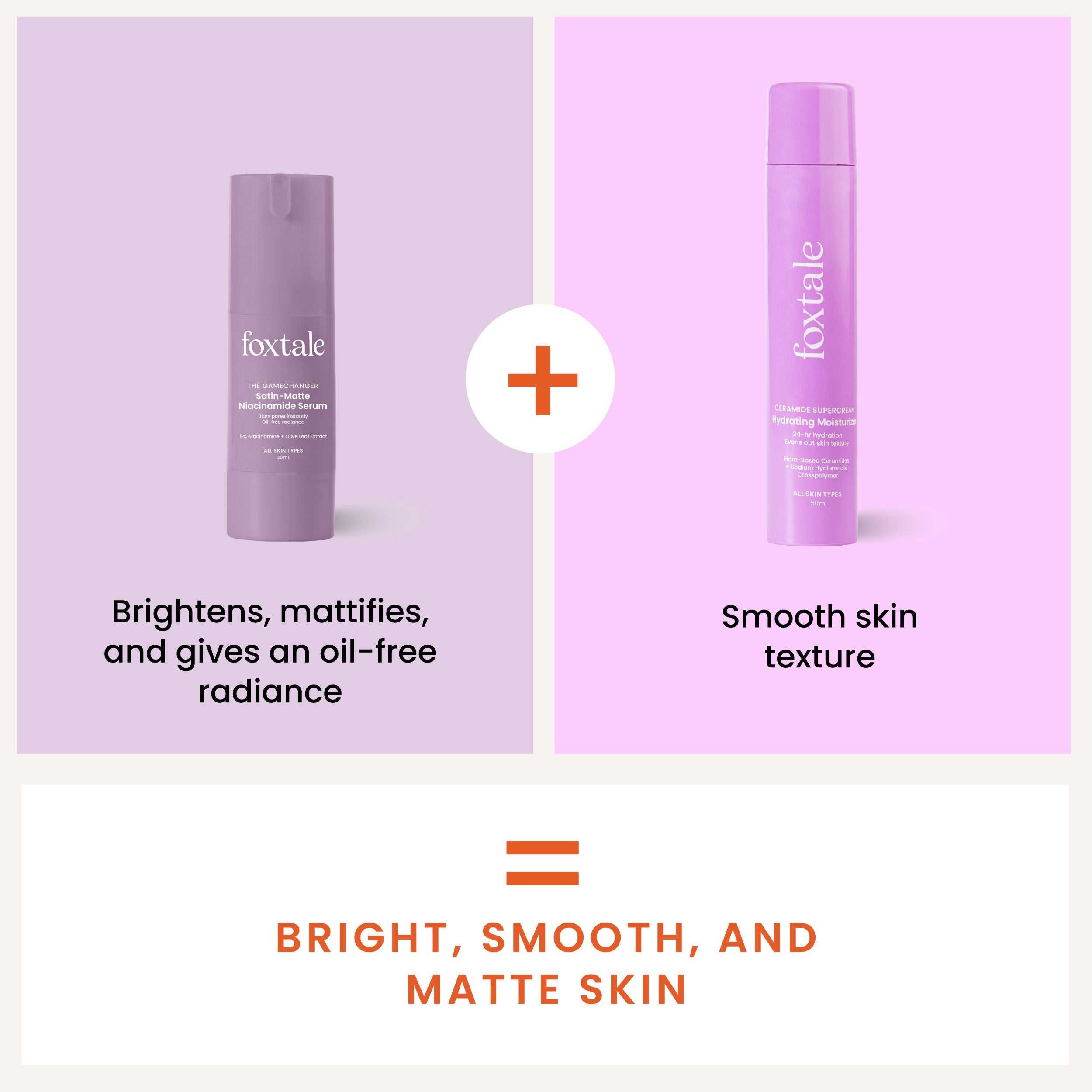 Foxtale Yours Smoothly Duo 5% Niacinamide Brightening Serum + Hydrating Moisturizer with Ceramide - Image 2 - Buy from Indicrest
