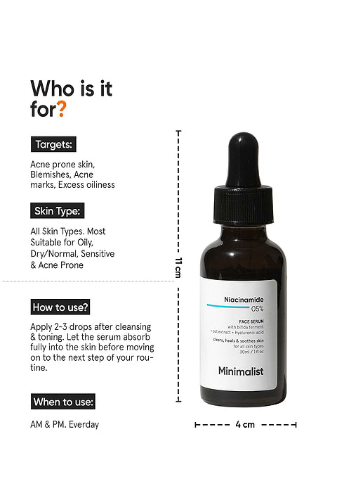 Minimalist Niacinamide 5% Face Serum For Hydrates, Repairs &amp; Soothes Skin, 30ml - Image 3 - Buy from Indicrest