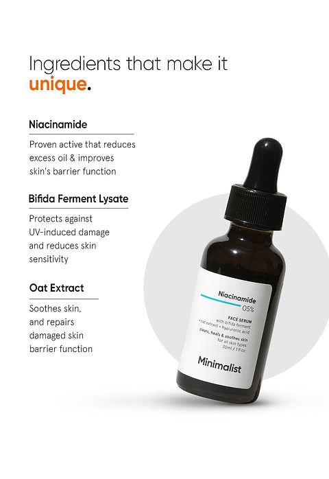 Minimalist Niacinamide 5% Face Serum For Hydrates, Repairs &amp; Soothes Skin, 30ml - Image 4 - Buy from Indicrest