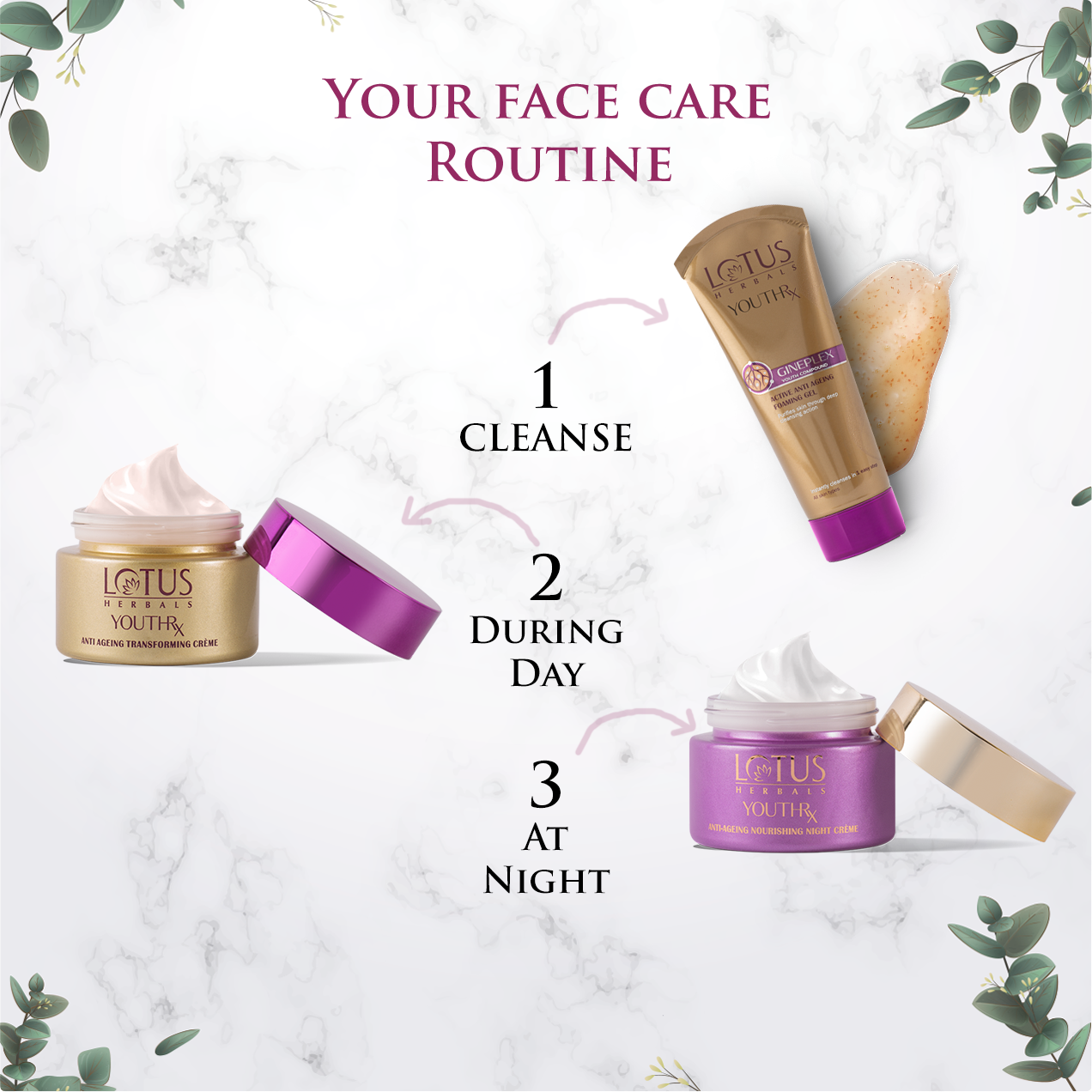 Lotus Herbals YouthRx Day & Night Power Regimen Pack, Day Creme 50g + Night Creme 50g