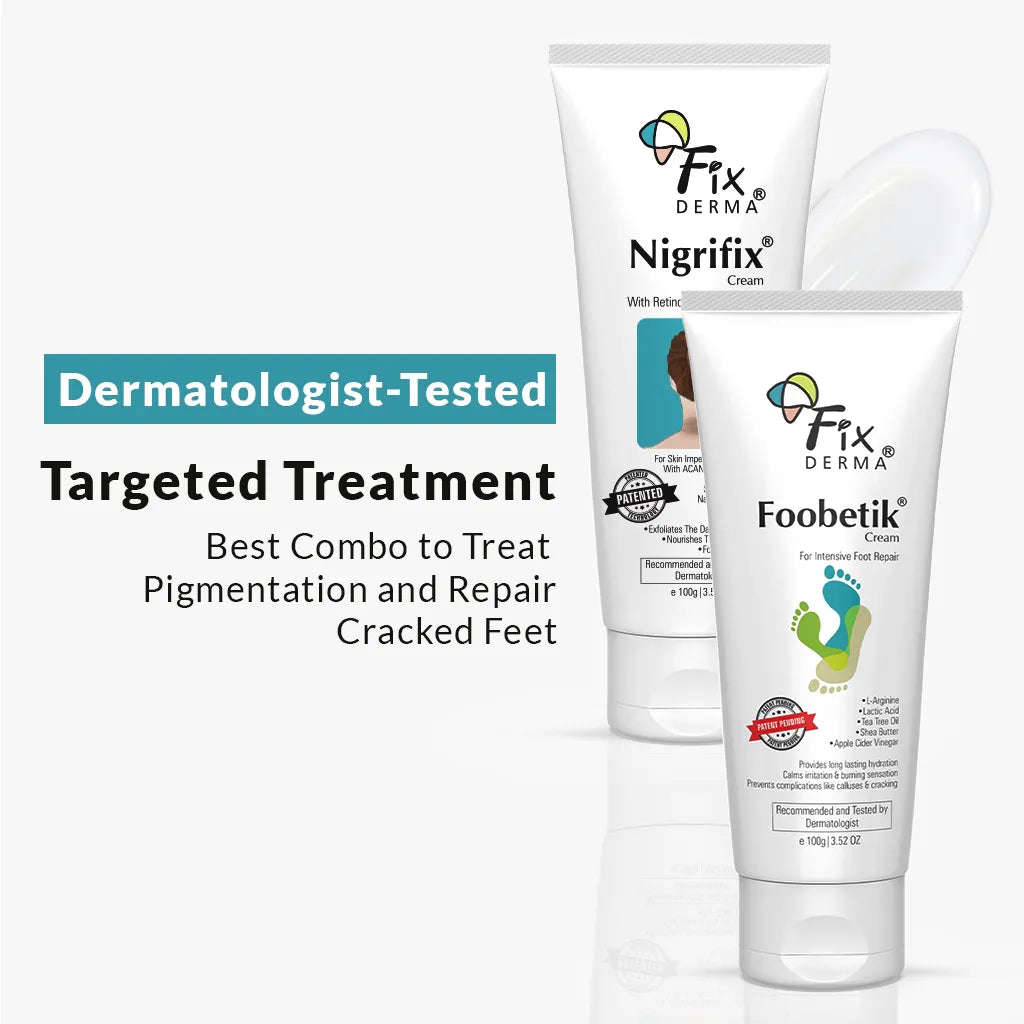 Fixderma Nigrifix Cream & Foobetik Foot Cream | Treats Pigmentation and Repairs Cracked Feet, 200g - Buy from Indicrest
