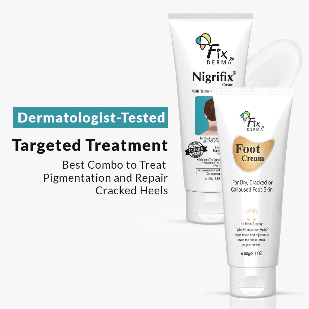 Fixderma Nigrifix Cream & Foot Cream | Targeted Treatment for Pigmentation and Cracked Heels, Nigrifix Cream 100g + Foot Cream 60g - Buy from Indicrest