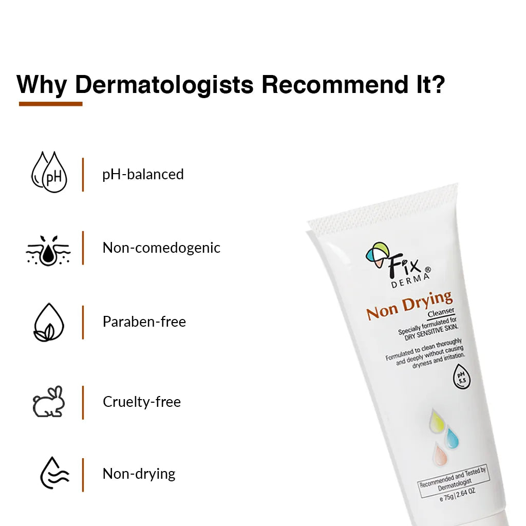 Fixderma Non-Drying Cleanser - Face wash for Dry Skin | A pH-Balanced Solution for Gentle yet Effective Cleansing, 60g - Image 4 - Buy from Indicrest