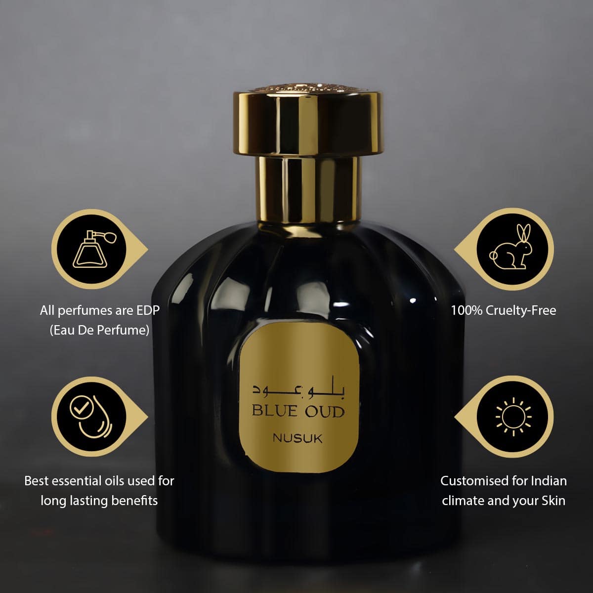 Nusuk Blue Oud Eau De Parfum elegant packaging Indicrest