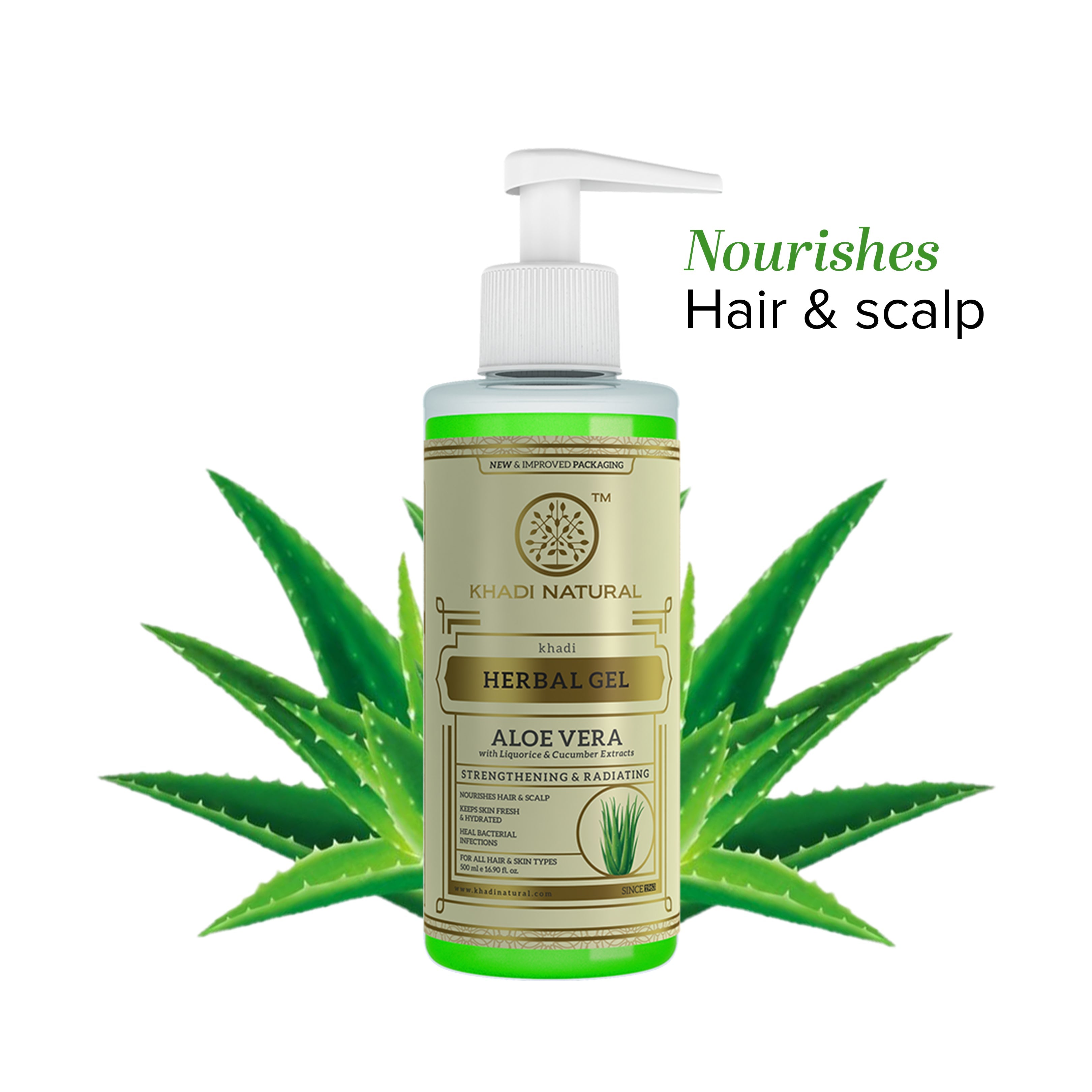 Khadi Natural Aloe Vera Gel With Liquorize & Cucumber Extracts - 500ml - Image 7 - Buy from Indicrest