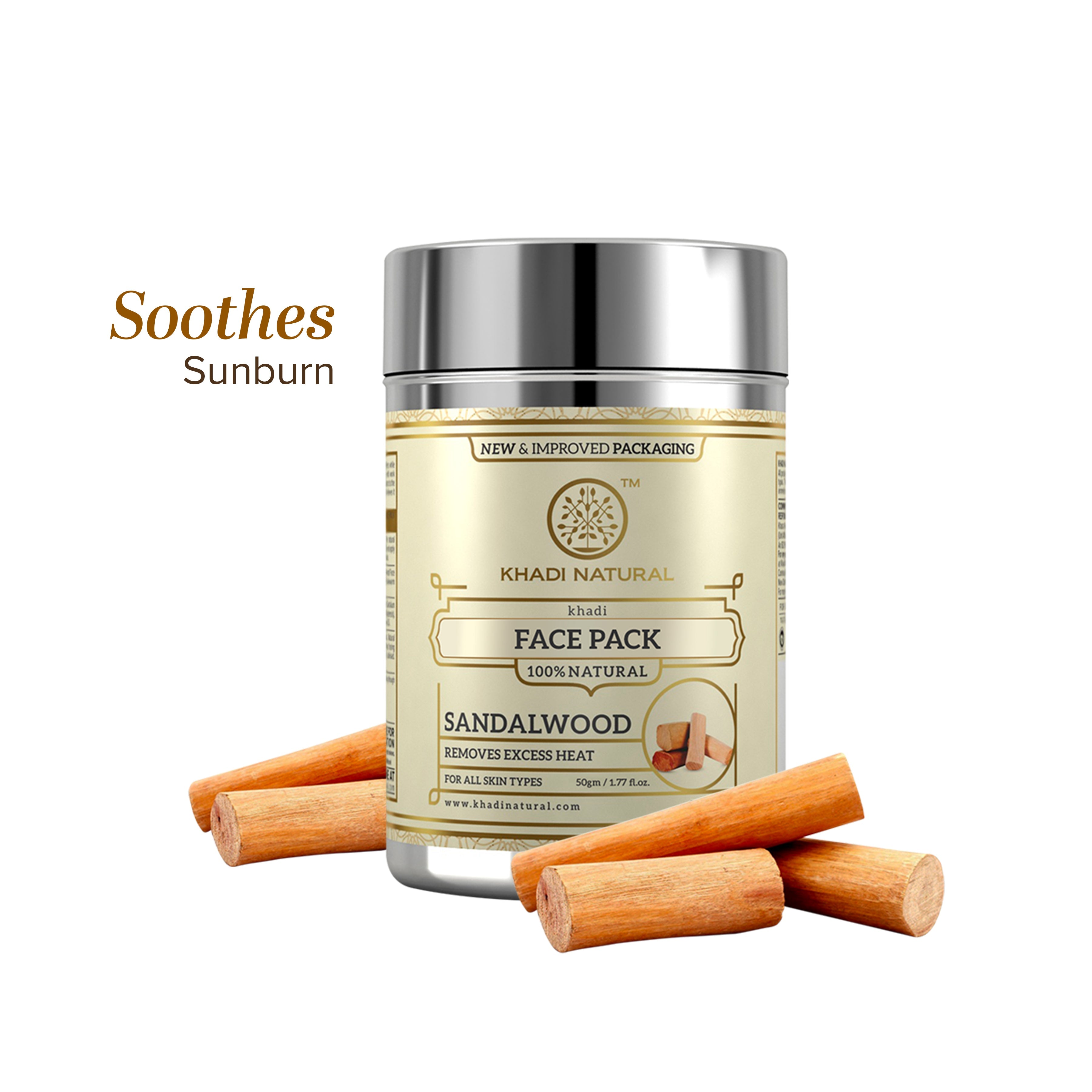 Khadi Natural Sandalwood Face Pack - 50gm - Image 8 - Buy from Indicrest