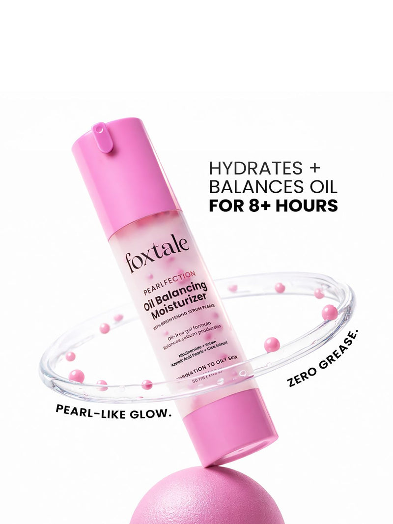 Foxtale Oil Balancing Moisturizer with Niacinamide & Cica Balances oil for 8+ hours while hydrating skin intelligently | Non-greasy | Pearl-like glow | 50 ml - Buy from Indicrest