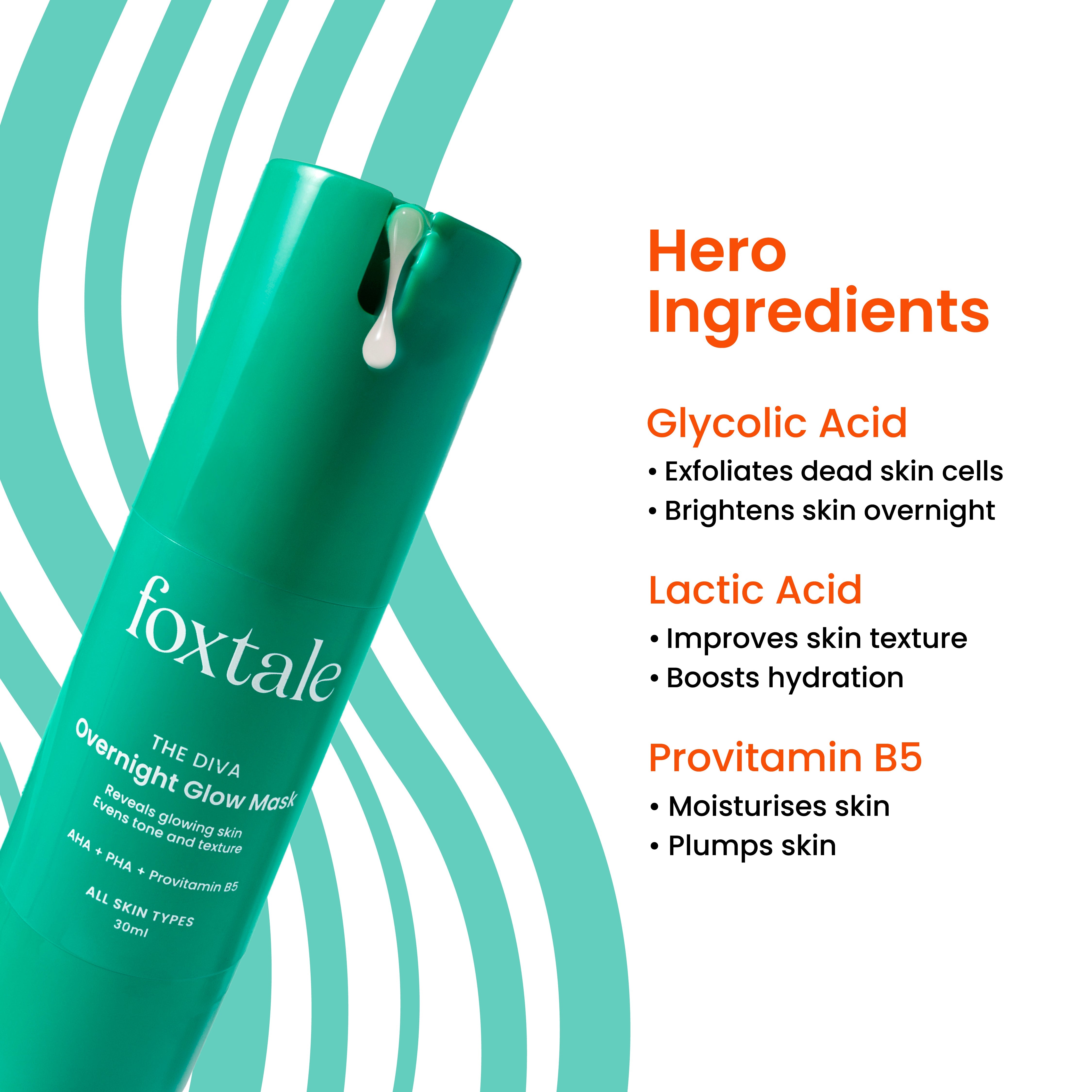 Foxtale Overnight Glow Mask For a salon-like brightening facial overnight | 30ml - Image 3 - Buy from Indicrest