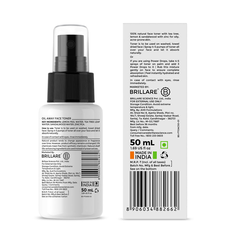 Brillare Oil Away Serum Mist For Acne Prone Skin, 50ml - Image 8 - Buy from Indicrest