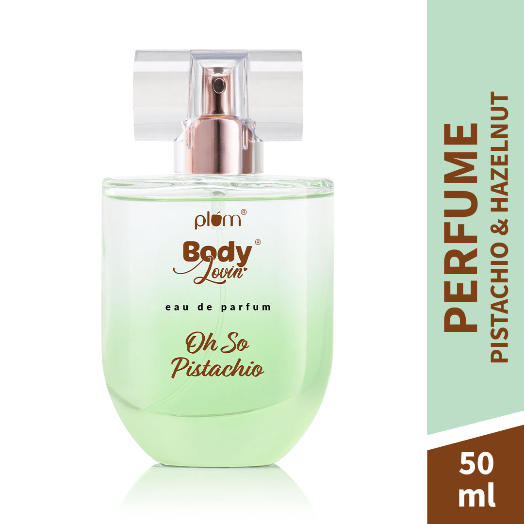Plum Oh So Pistachio Eau De Parfum (Perfume) by Plum BodyLovin' | Long Lasting | Summer Gourmand Fragrance | Supremely Luxurious, 50ml