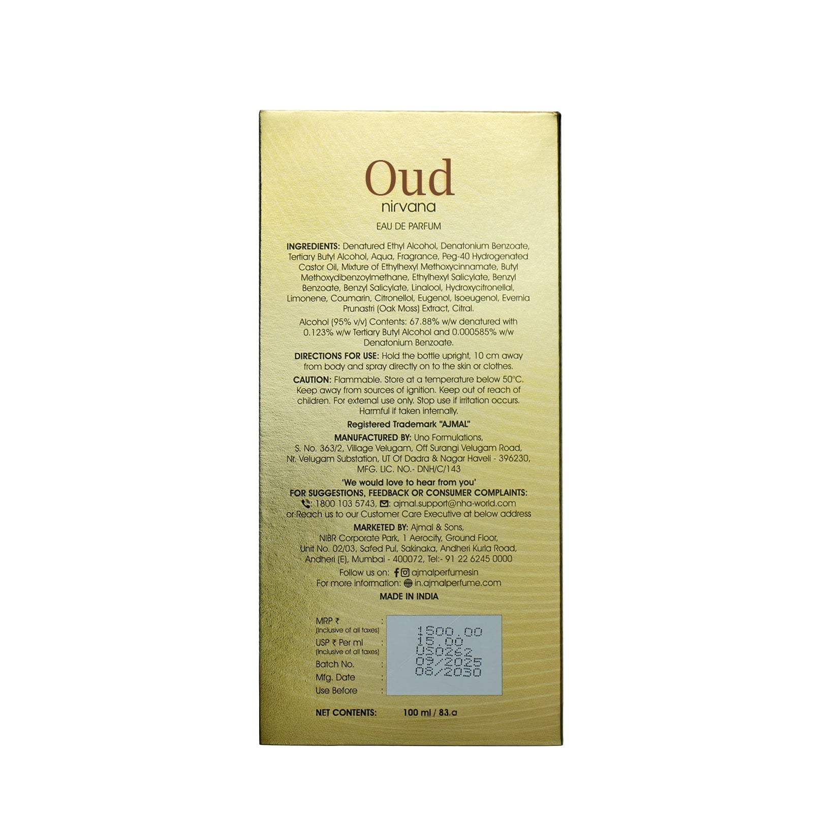Oud Nirvana Perfume 100 ML for Men & Women - Image 6 - Buy from Indicrest