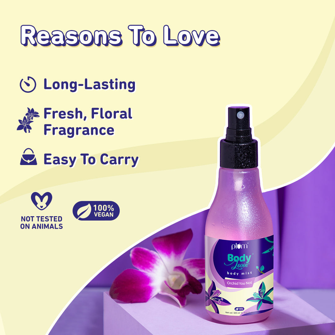 Plum Orchid-You-Not Body Mist by Plum BodyLovin' | Long Lasting | Travel-Friendly | Fresh Floral Fragrance | Perfume Body Spray, 150ml