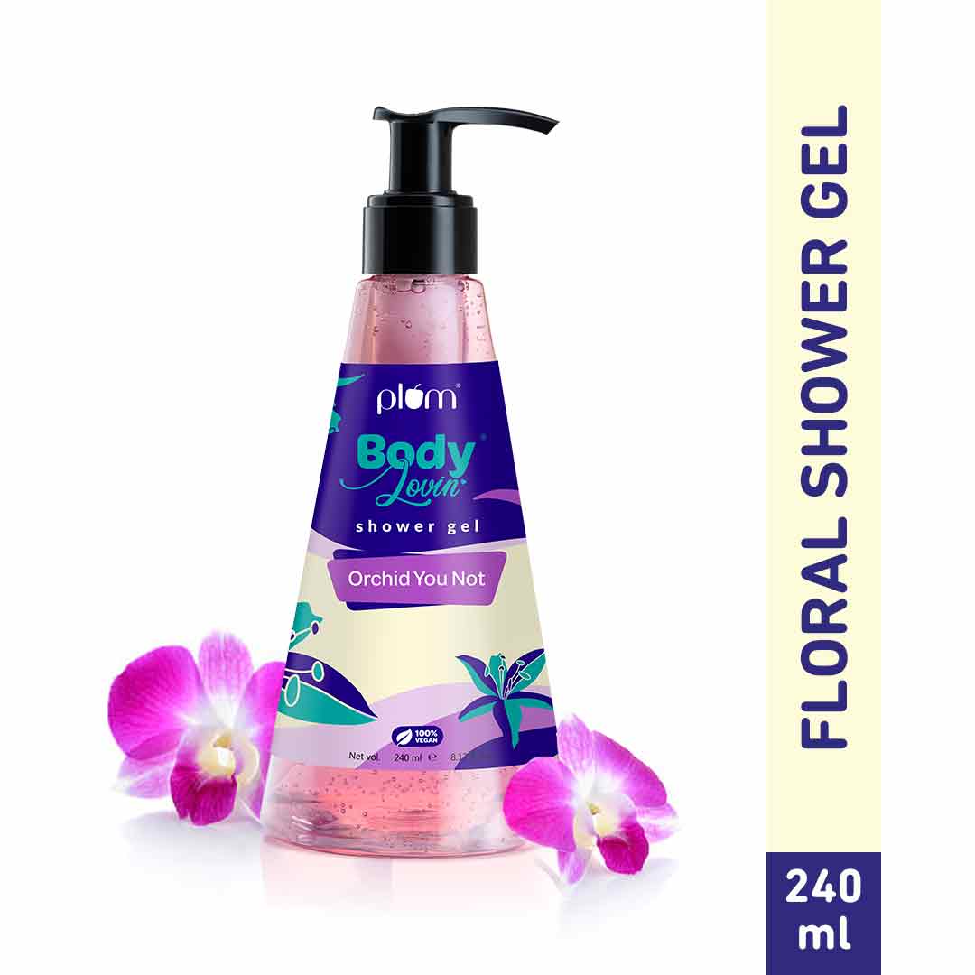 Plum Orchid You Not Shower Gel by Plum BodyLovin' | SLS-Free | Hydrating Formula | Citrusy-Floral Fragrance | Aloe-Infused Body Wash, 240ml