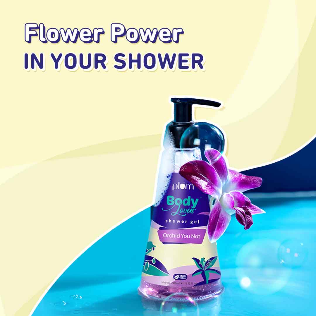 Plum Orchid You Not Shower Gel by Plum BodyLovin' | SLS-Free | Hydrating Formula | Citrusy-Floral Fragrance | Aloe-Infused Body Wash, 240ml