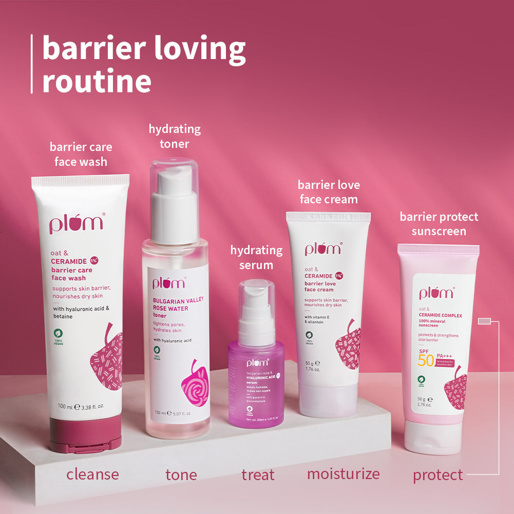 Plum Plum Oat & Ceramide Complex 100% Mineral Sunscreen | Spf 50 PA+++ | No White Cast | For Sensitive Skin | Gynaecologist & Pediatrician Trusted | Strengthens Skin Barrier | Lightweight, Non-Oily | Men & Women, 50g