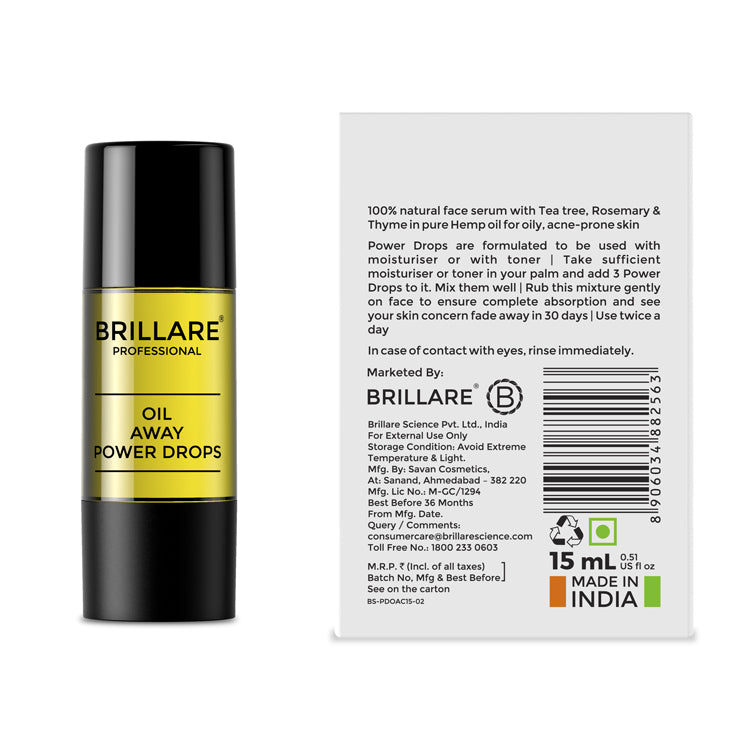 Brillare Oil Away Power Drops for Acne Prone Skin, 15ml - Image 8 - Buy from Indicrest