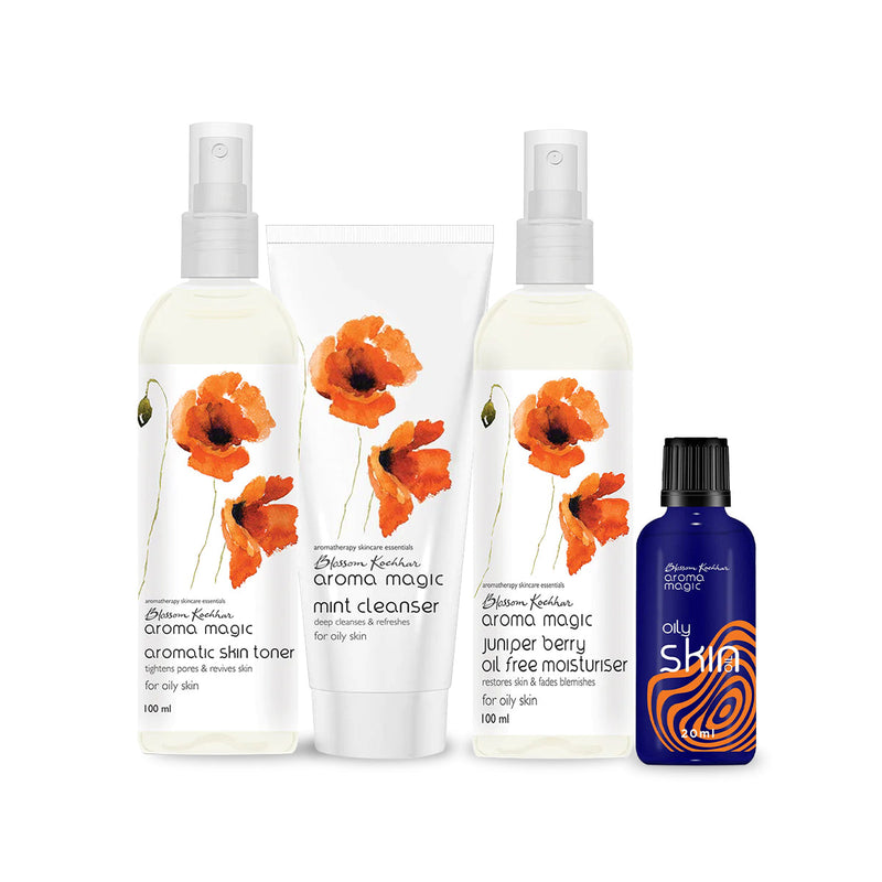 Aroma Magic Oily Skin Essentials Combo, Cleanser 100g + Toner 100ml + Skin Oil 20ml + Lotion 100ml - Buy from Indicrest