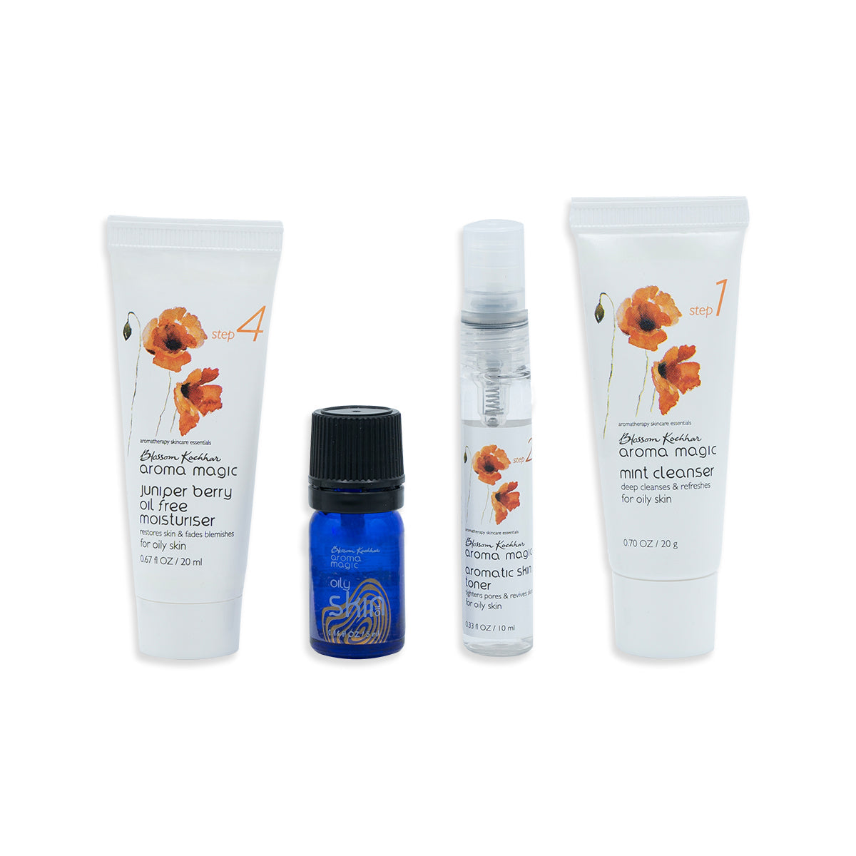 Aroma Magic Oily Skin Essentials Kit, Cleanser 20g + Toner 20ml + Skin Oil 5ml + Lotion 20ml - Image 2 - Buy from Indicrest