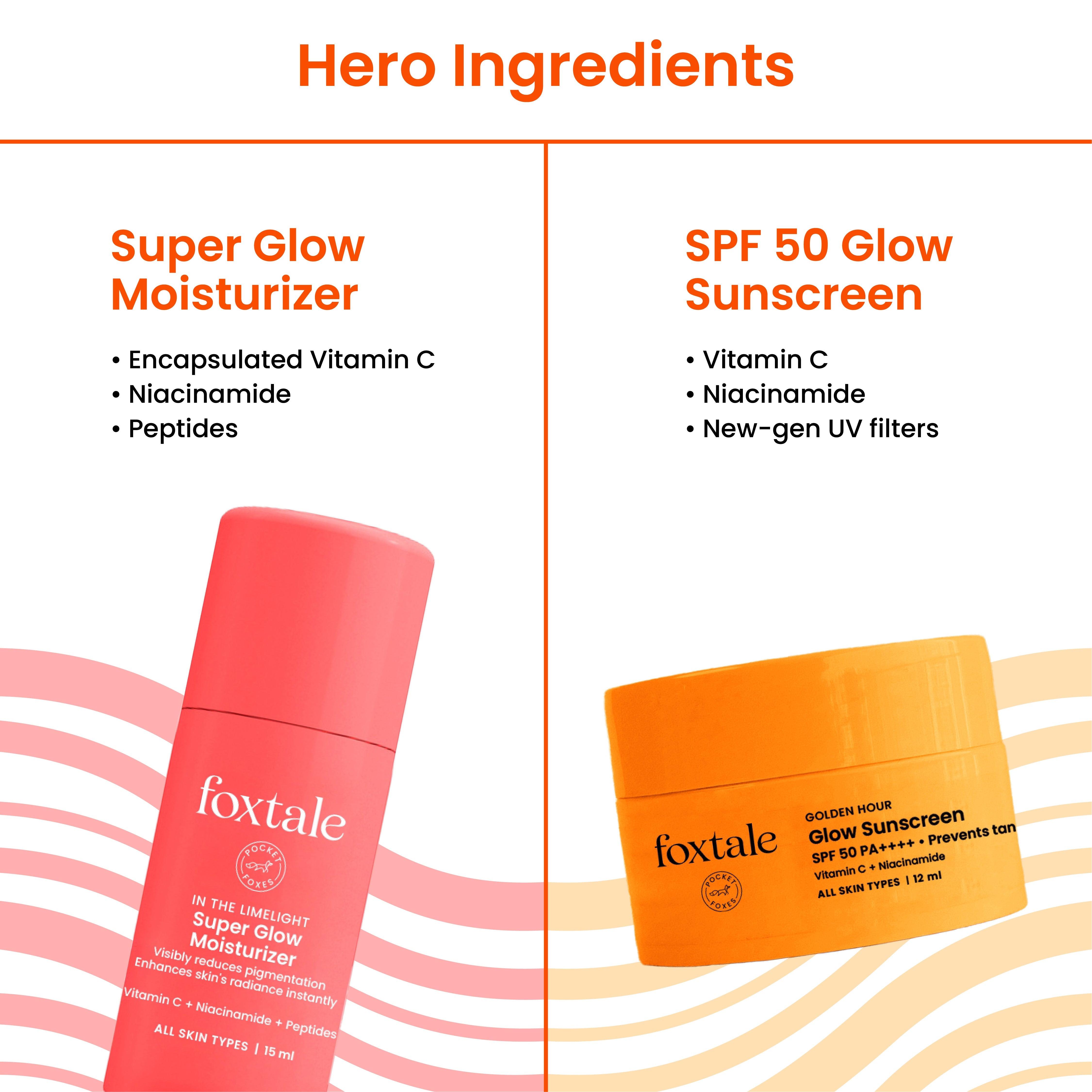 Foxtale On the Glow Travel Kit Hydrating Face Wash + Vitamin C + Super Glow Moisturizer + Glow Sunscreen + Travel Pouch - Image 6 - Buy from Indicrest