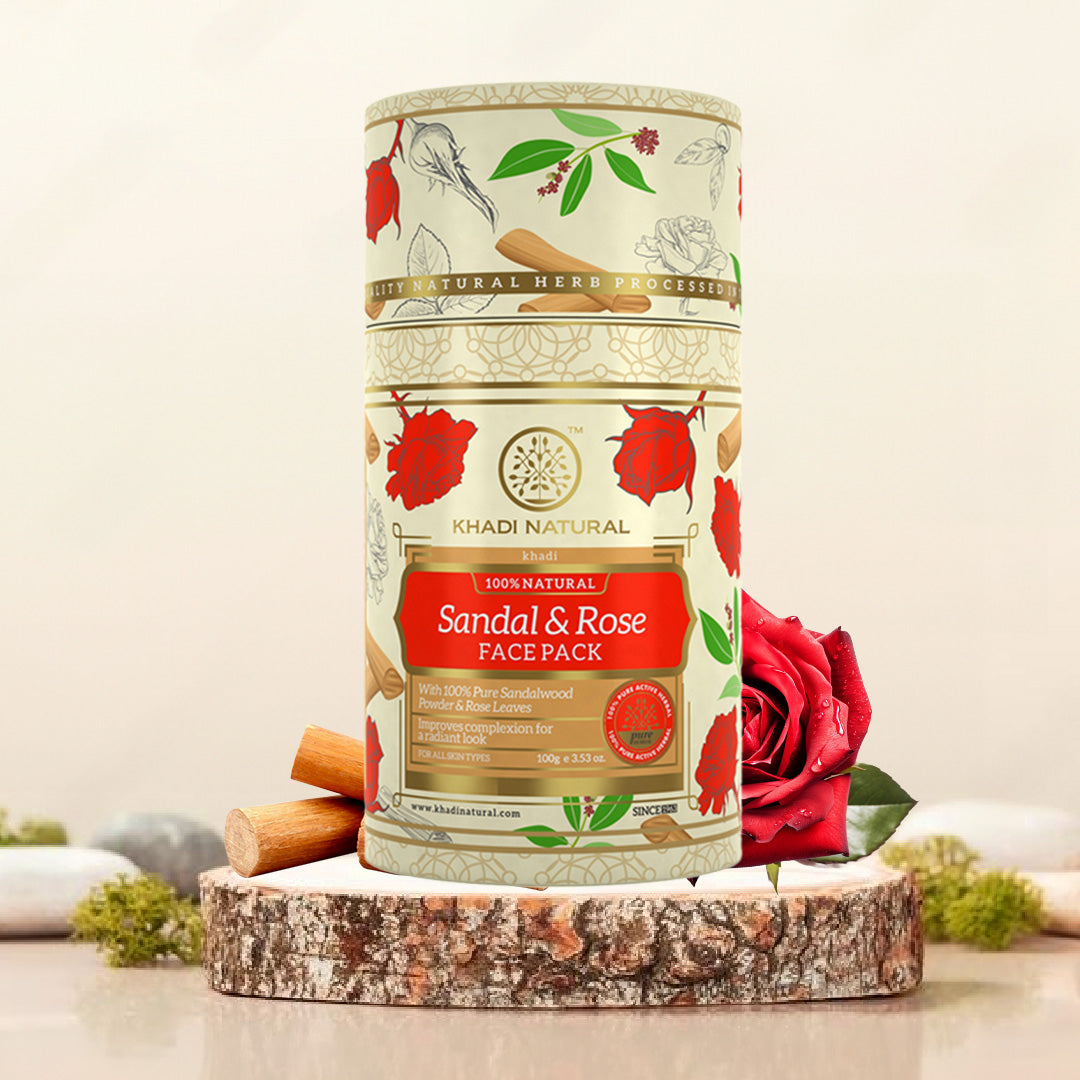 Khadi Natural Sandalwood & Rose Face Pack - 100gm - Image 7 - Buy from Indicrest