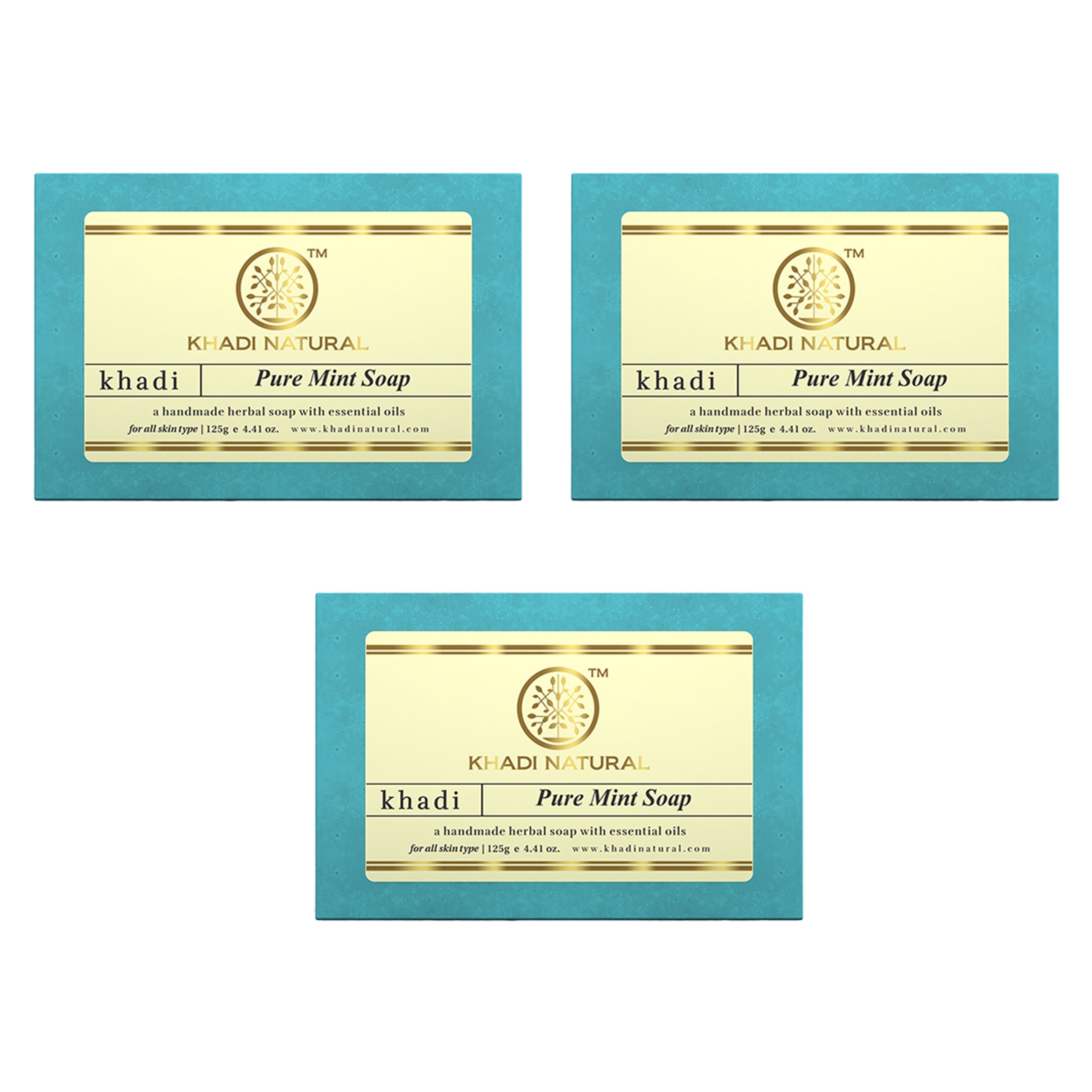 Khadi Natural Pure Mint Soap Combo Pack Of 3 – 125gm Each - Buy from Indicrest