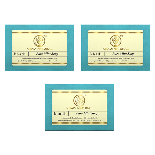Khadi Natural Pure Mint Soap Combo Pack Of 3 – 125gm Each - Buy from Indicrest