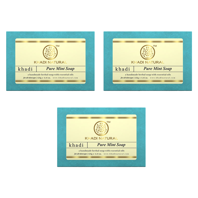 Khadi Natural Pure Mint Soap Combo Pack Of 3 – 125gm Each - Buy from Indicrest