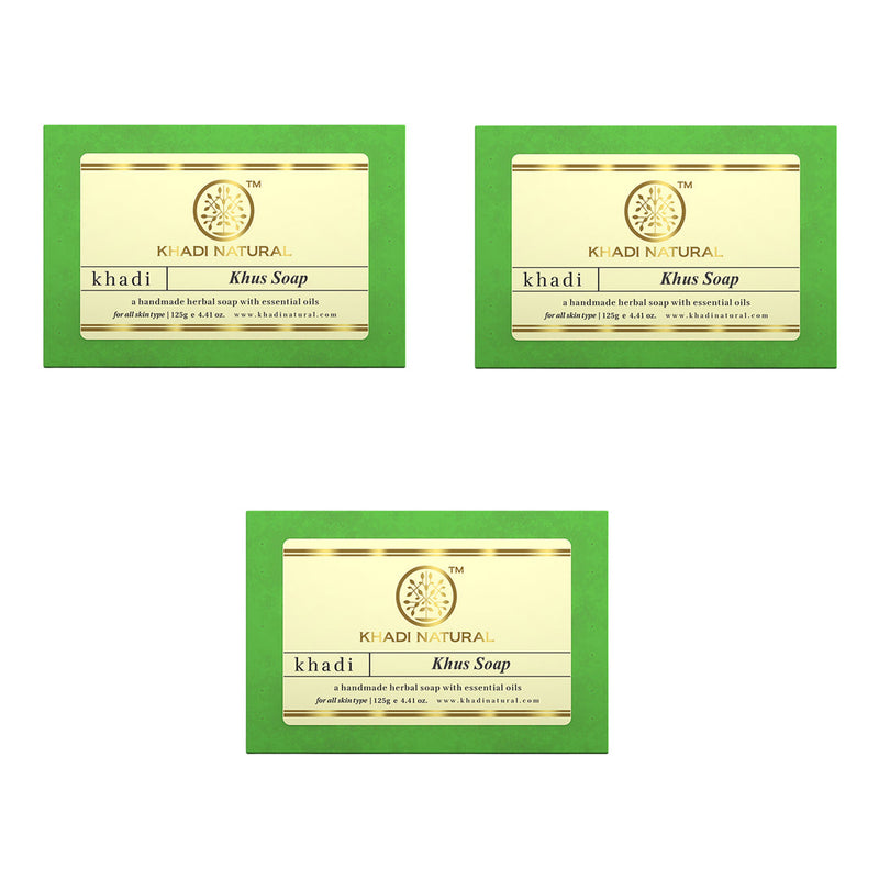Khadi Natural Herbal Khus Soap Combo Pack Of 3 – 125gm Each - Buy from Indicrest