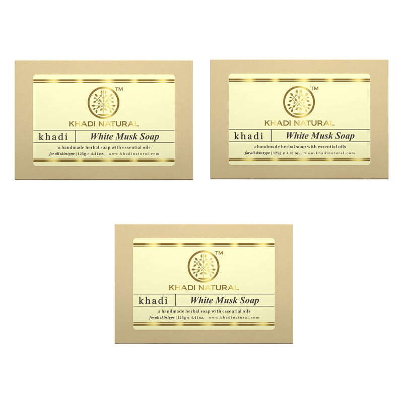 Khadi Natural Herbal White Musk Soap Combo Pack Of 3 – 125gm Each - Buy from Indicrest